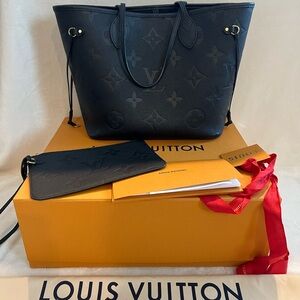 Louis Vuitton Neverfull MM Empreinte Leather Blk